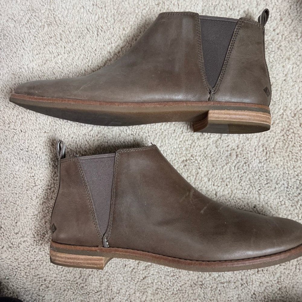 Sperry Brown Leather Chelsea Ankle Boots